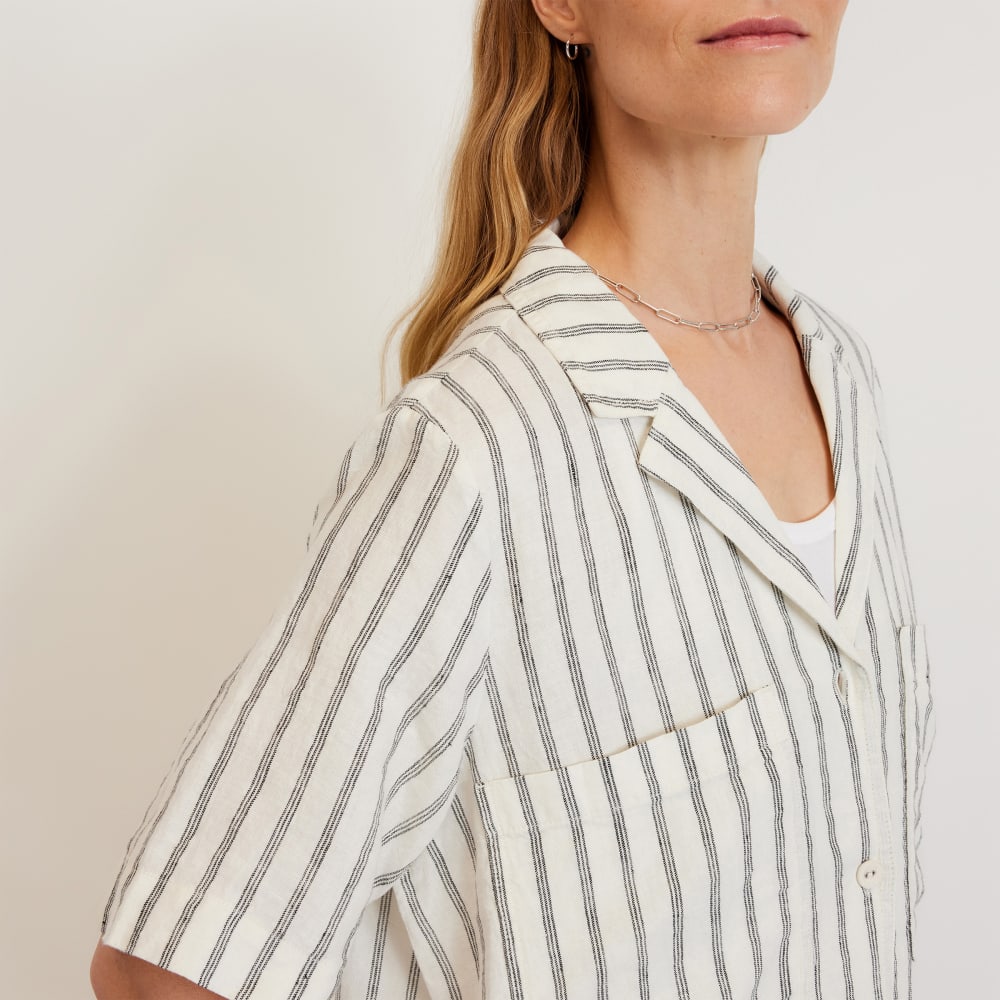 The Linen Workwear Dress | Black / Canvas Tan - Image 4