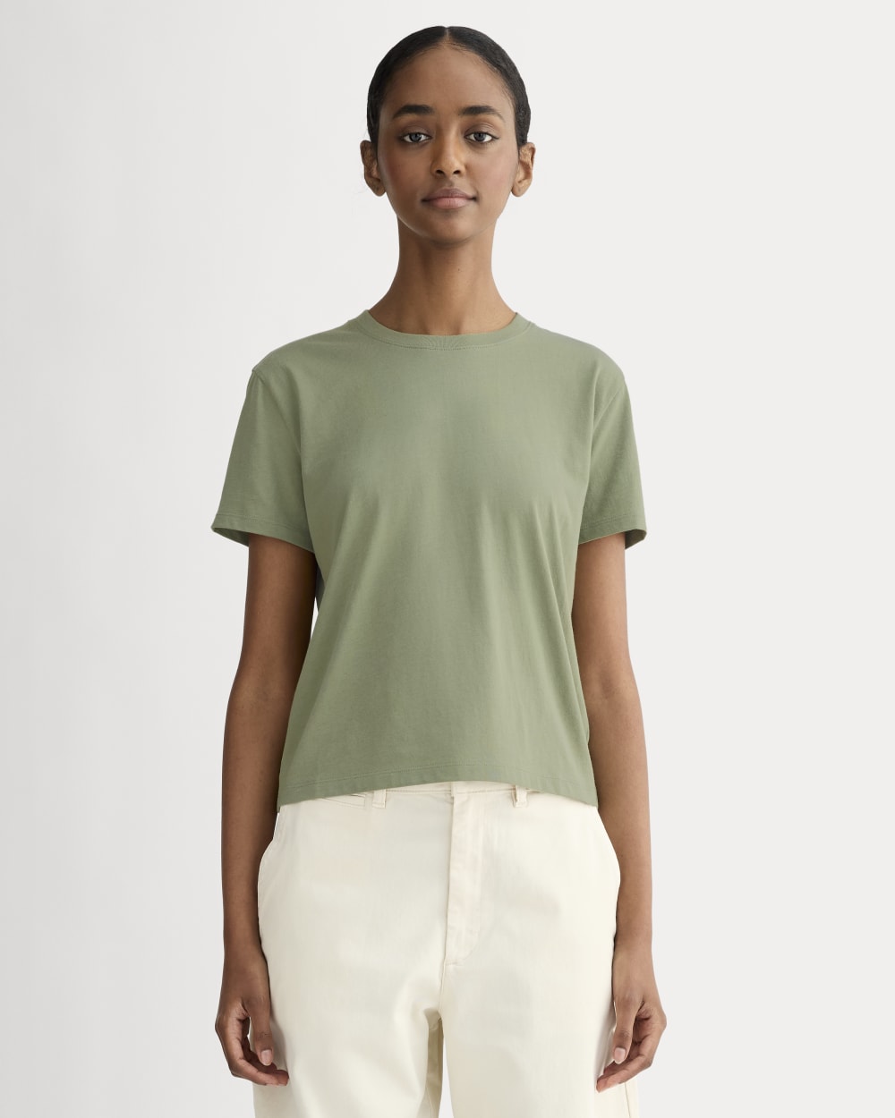 The Box-Cut Tee in Essential Cotton | Sagebrush | No Pocket