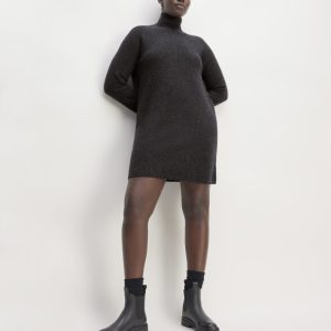 The Cozy Stretch Turtleneck Dress | Charcoal