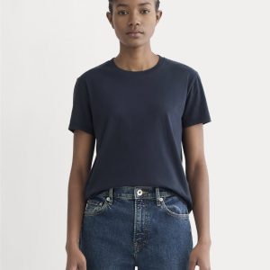 The Box-Cut Tee in Essential Cotton | Navy | No Pocket