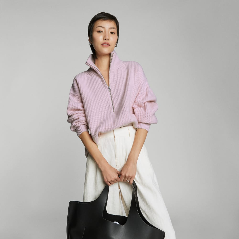 The Half-Zip Sweater in Luxe Merino | Light Lilac - Image 6