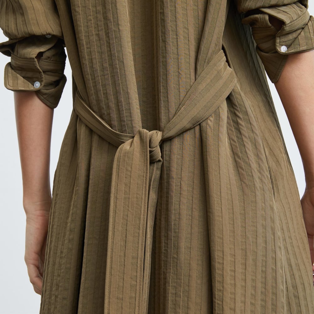 The City Stripe Draped Shirt Dress | Beech - Image 6