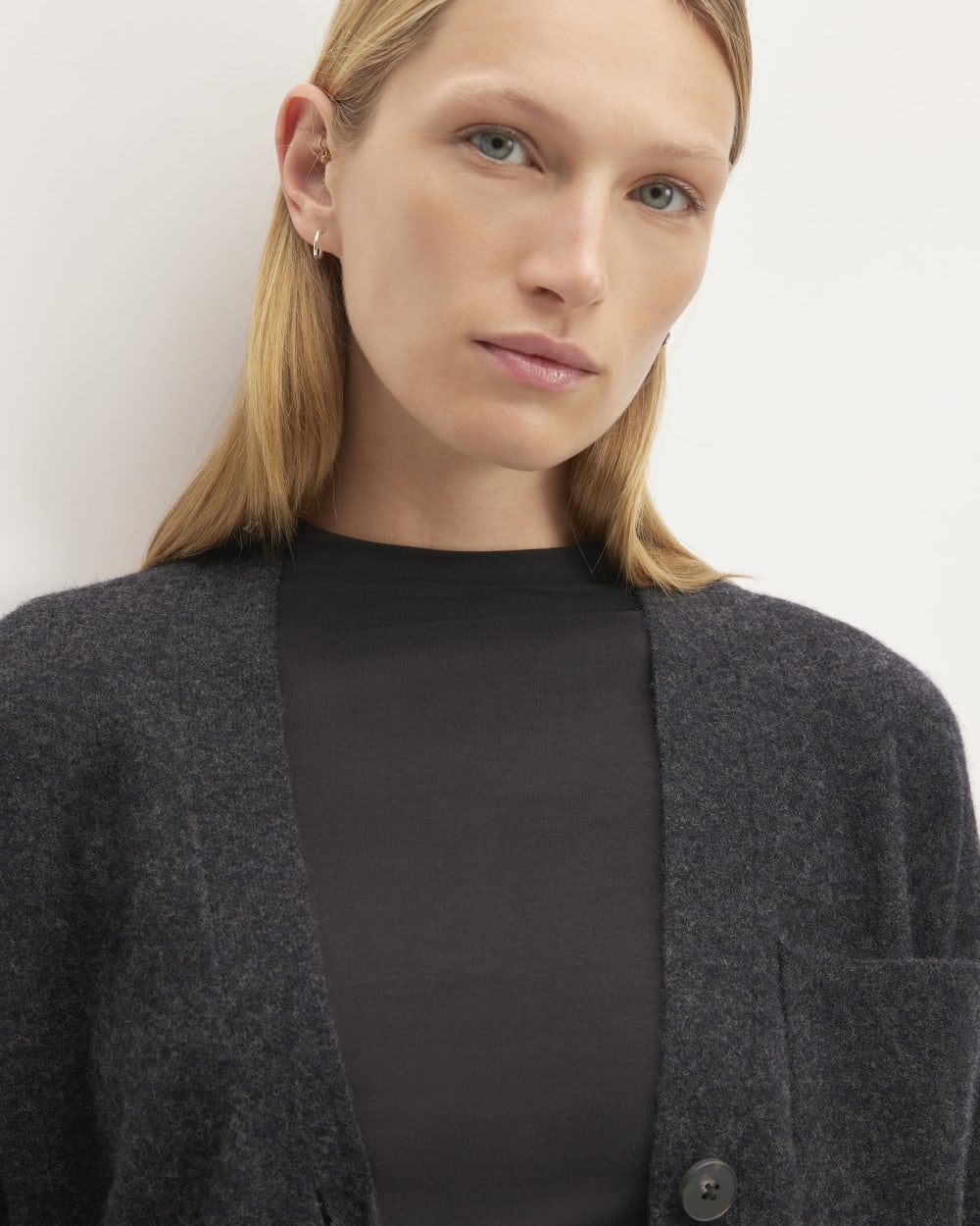 The Cozy-Stretch Relaxed Cardigan | Charcoal - Image 4