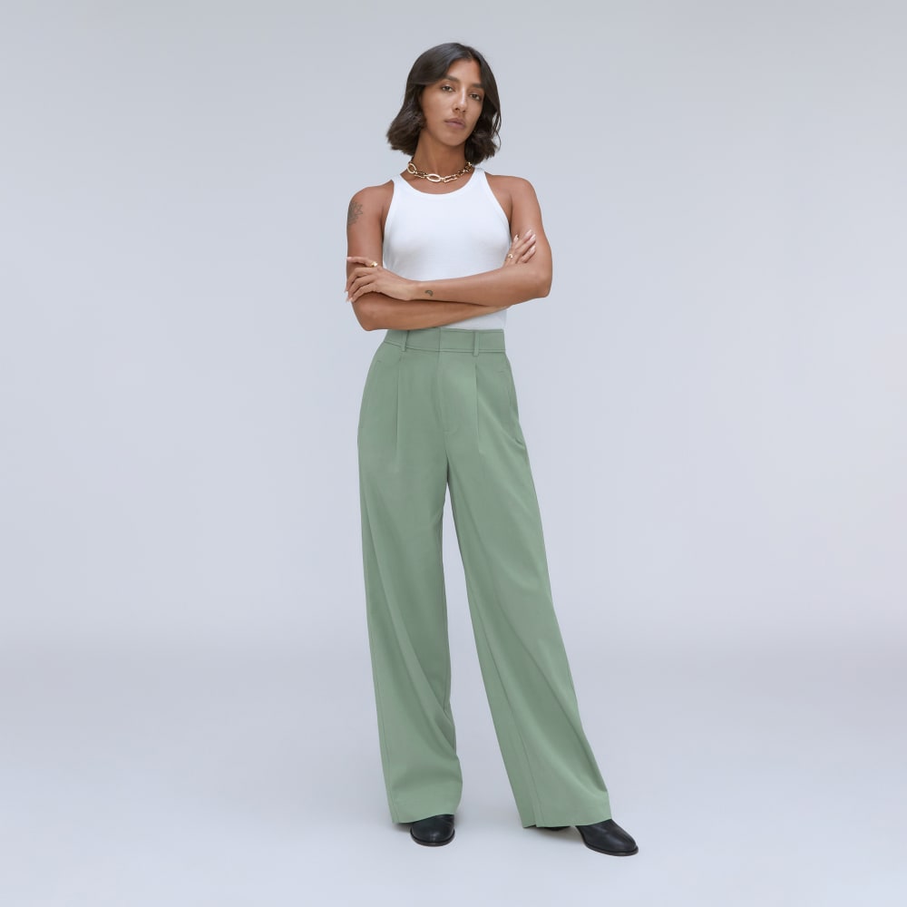 The Draper Pleated Pant in Buttersmooth | Lily Pad | 30 Inseam - Image 7