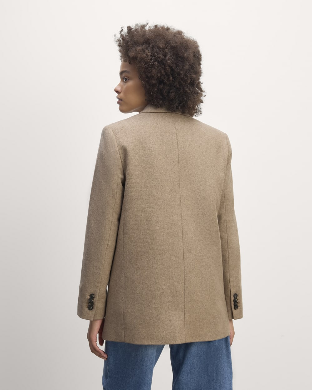 The Oversized Blazer in Wool | Beige Twill - Image 6