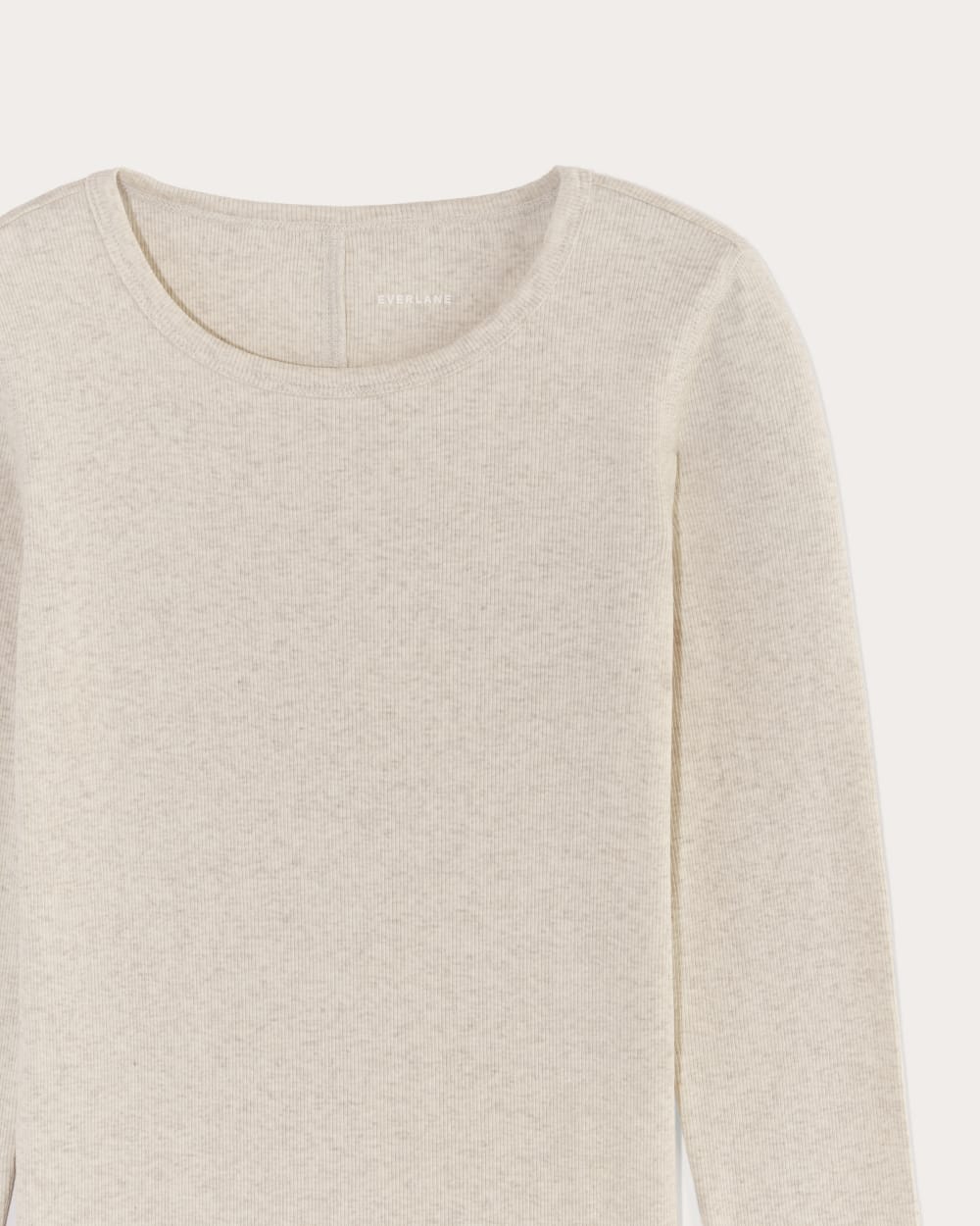 The Luxe Rib Long-Sleeve Crew | Heathered Oat - Image 6