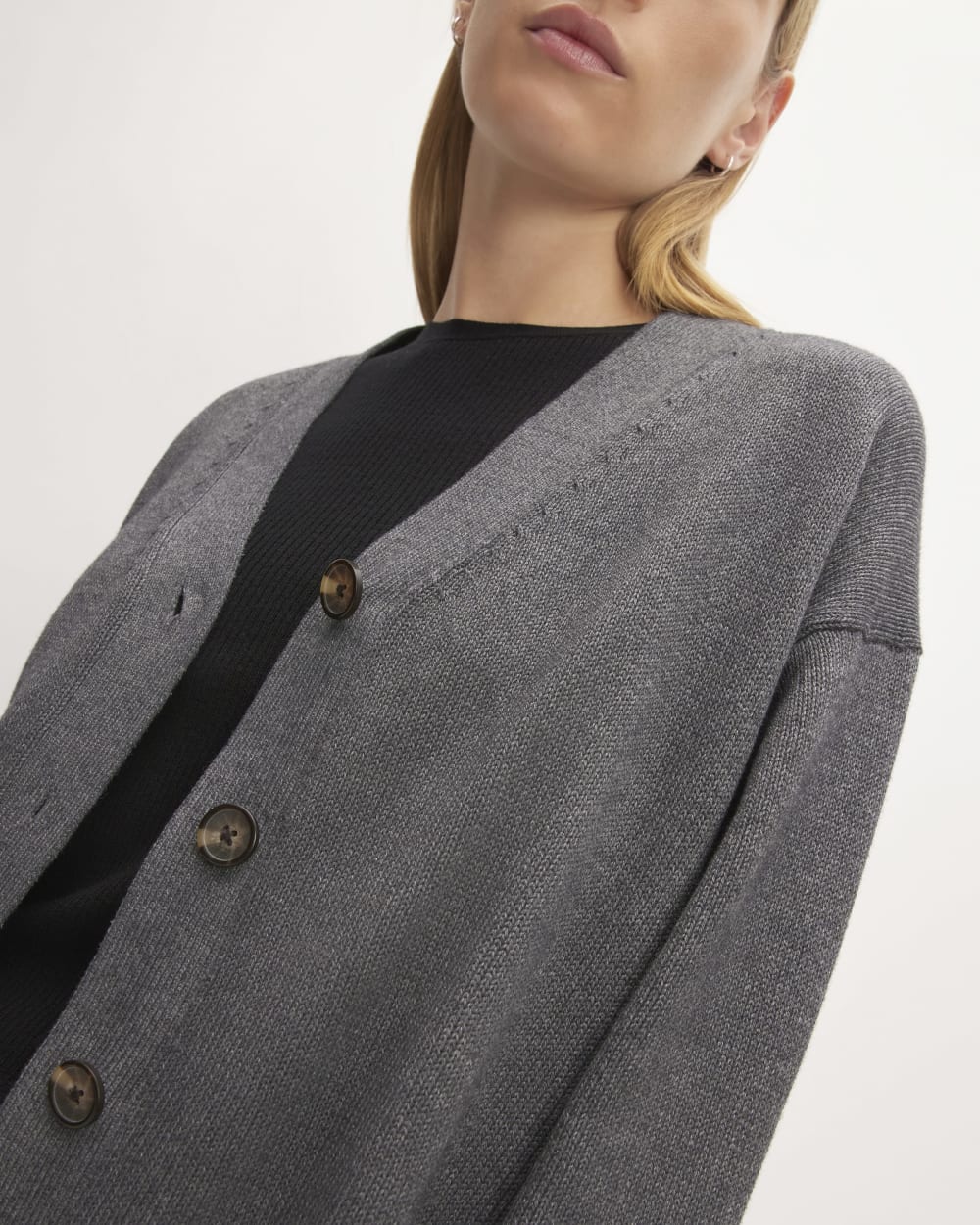 The Organic Cotton Cardigan | Heathered Charcoal - Image 4
