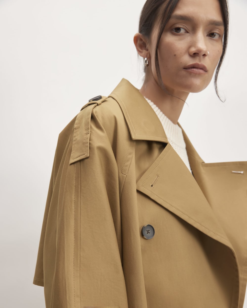 The Cotton Long Trench Coat | Toasted Coconut - Image 3
