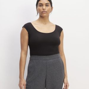 The Supima? Form Cap-Sleeve Tee | Black