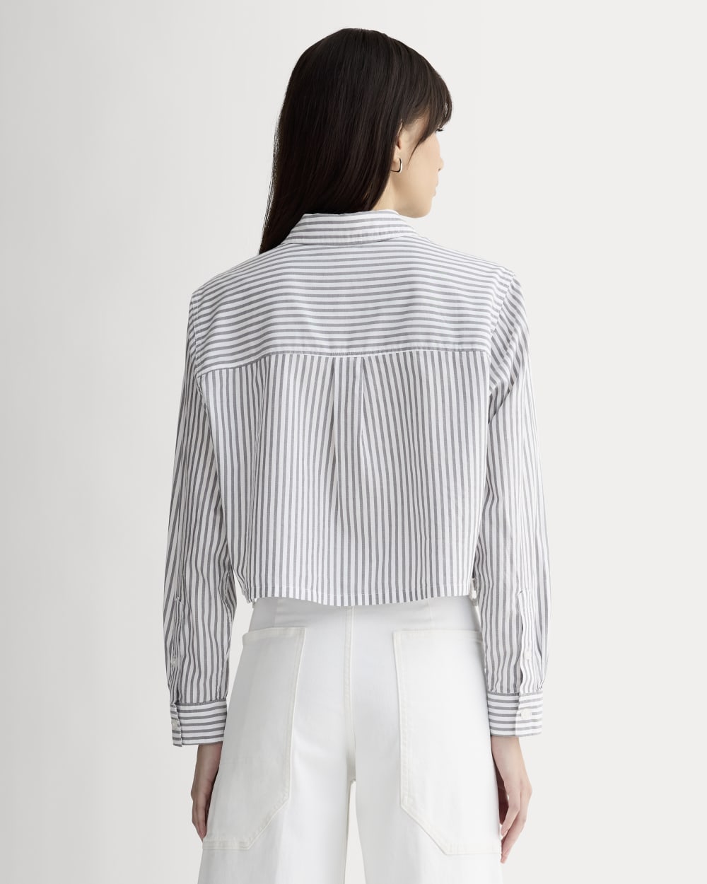 The Way-Short Shirt in Silky Cotton | Periscope / Bone - Image 5