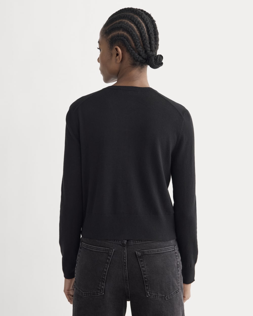 The Cropped Cardigan in Cotton Cashmere | Black - Image 5