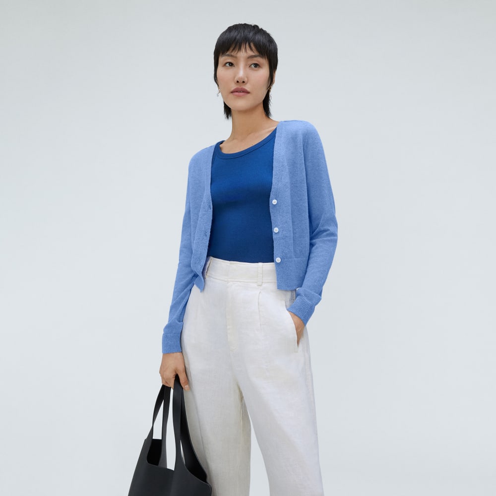 The Featherweight Alpaca Cardigan | Blue Opal - Image 4