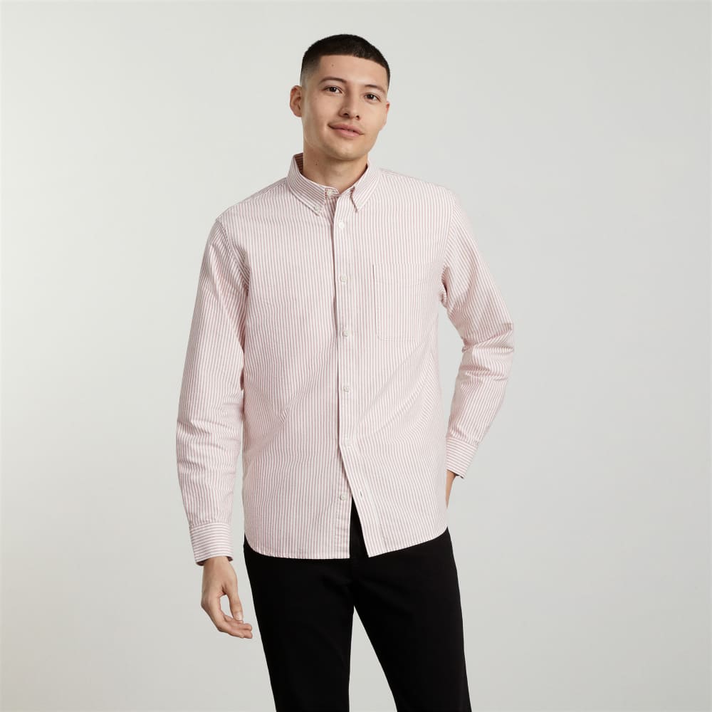 The Standard Fit Japanese Oxford Shirt | Uniform | Red / White | Standard - Image 2