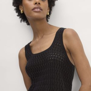 The Crochet Knit Tank | Black