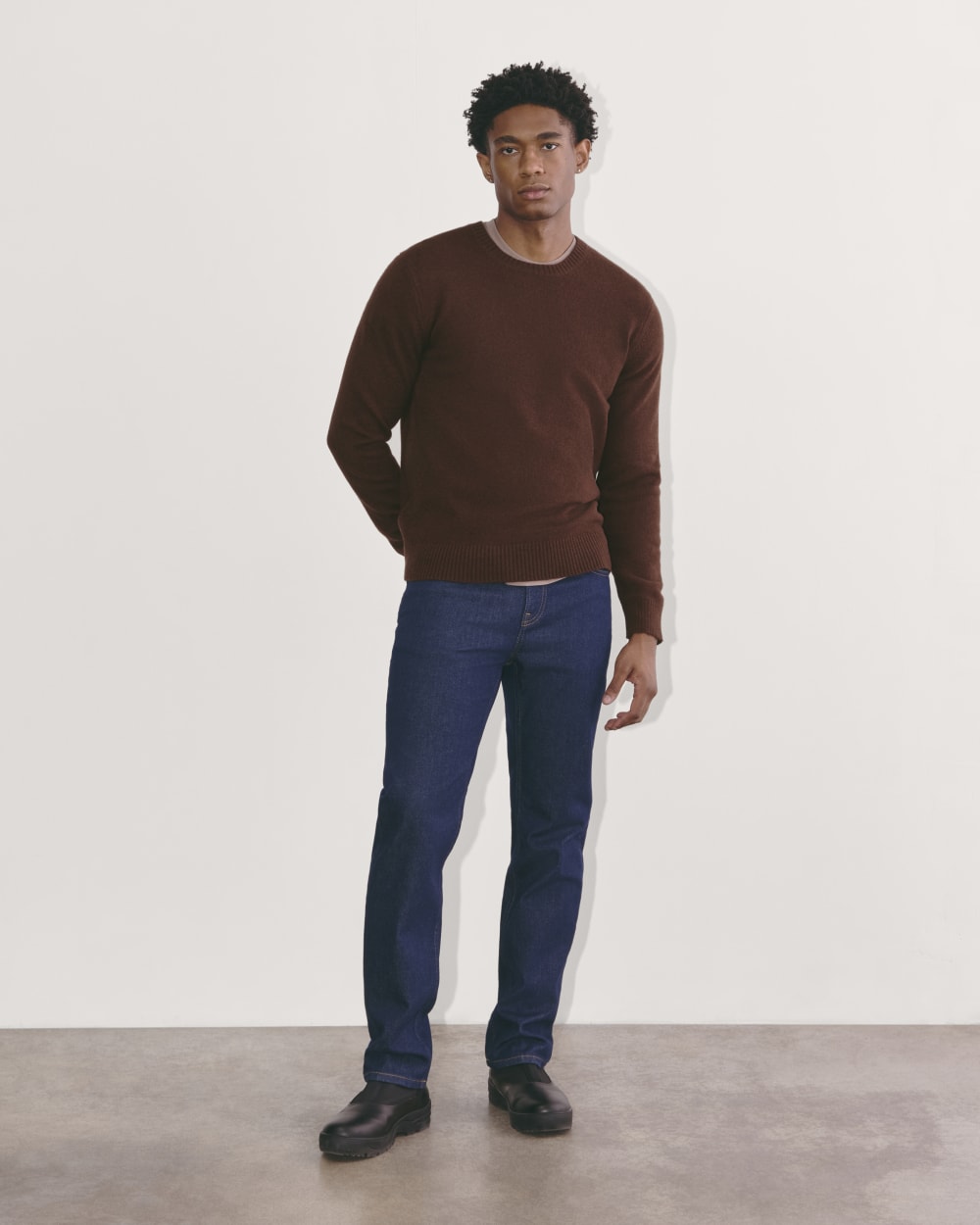 The Premium Merino Crew Neck Sweater | Heather Mahogany - Image 3