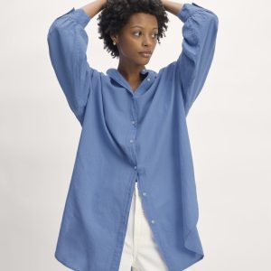 The Gauze Oversized Shirt | Blue Opal