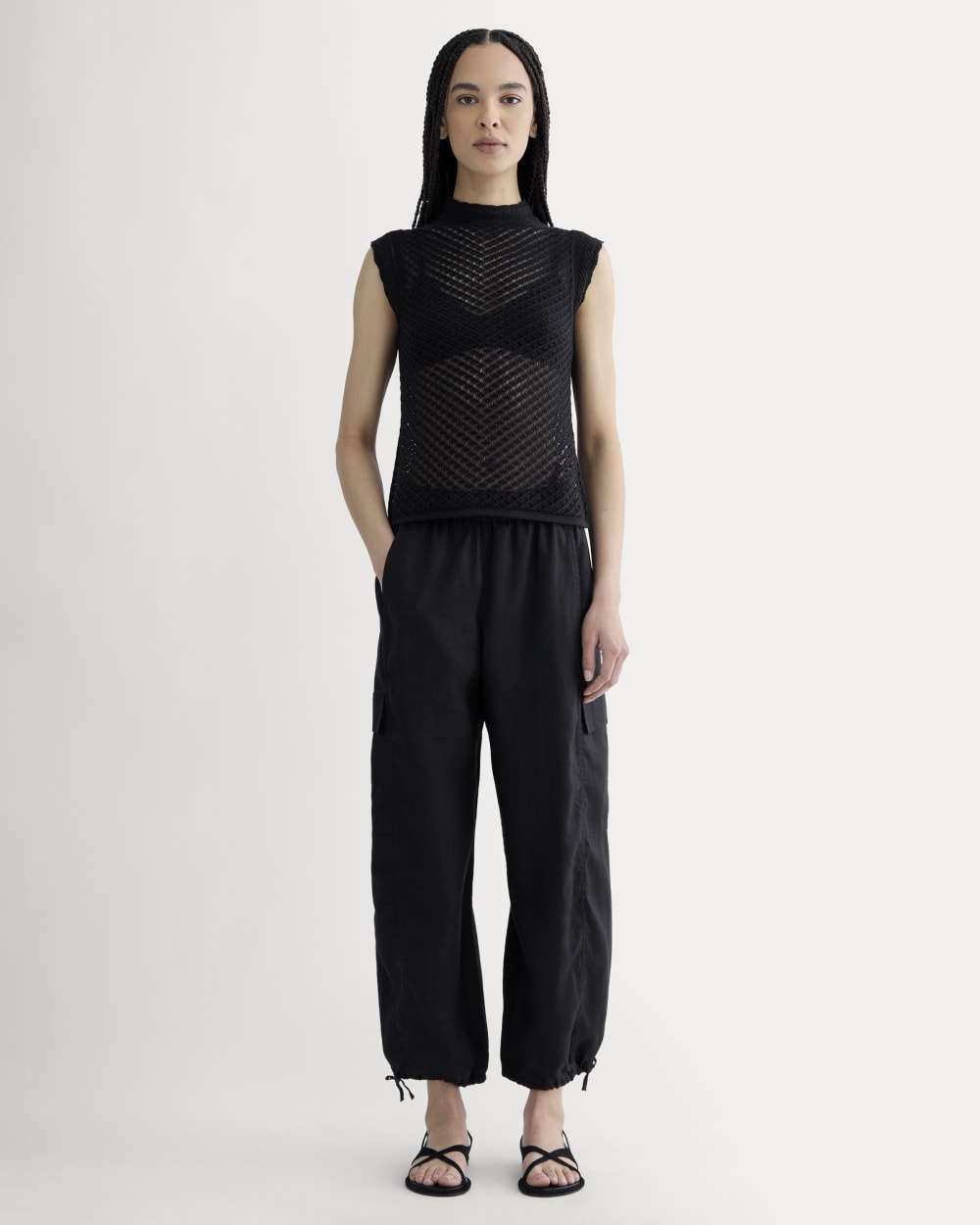 The Lace Knit Tank | Black - Image 3