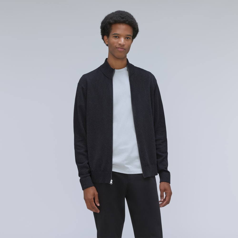 The No-Sweat Full Zip Sweater | New Black
