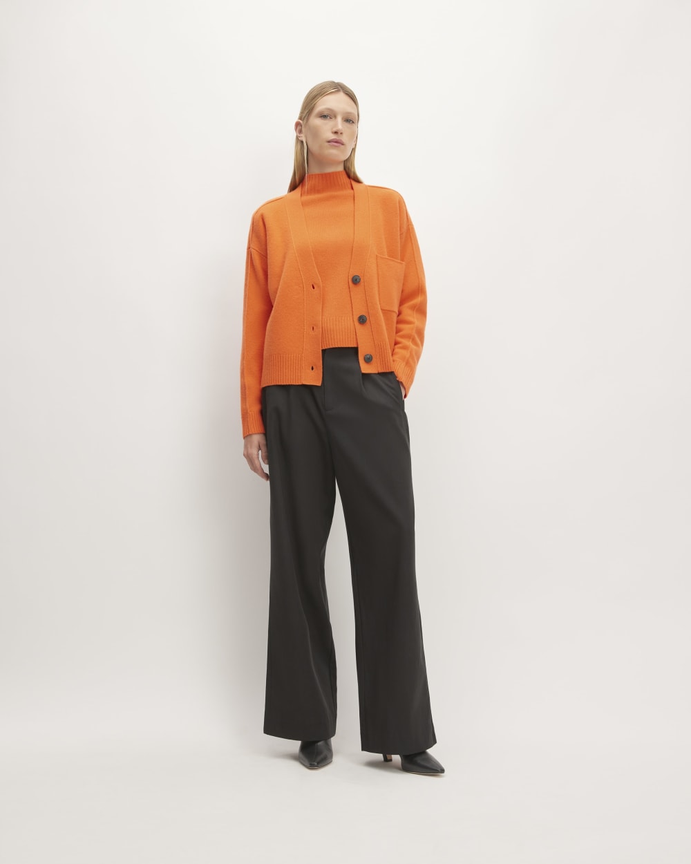 The Good Merino Wool Cardigan | Orange - Image 3