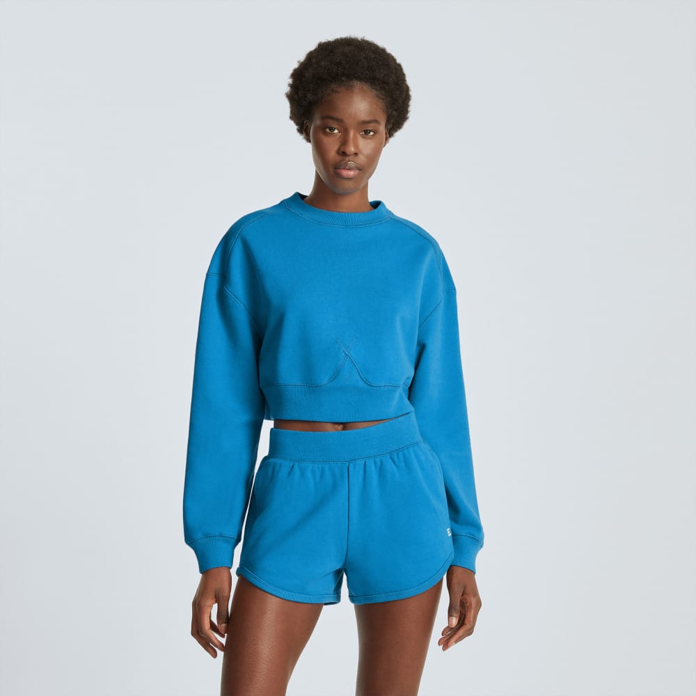 The Organic Cotton Cropped Crew | Horizon Blue - Image 2