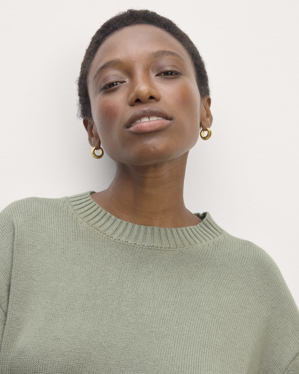 The Boxy Sweater in Everyday Cotton | Sage Green - Image 4
