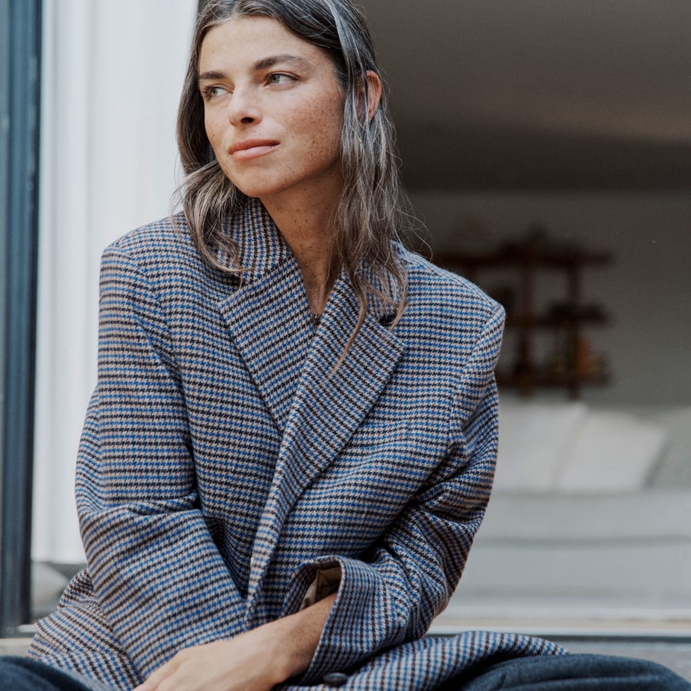 The ReWool? '80s Blazer | Blue / Brown Houndstooth - Image 6