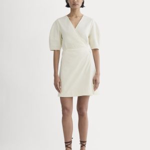 The Seersucker Mini Wrap Dress | Bone