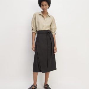 The Linen Wrap Skirt | Black