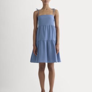 The Gauze Mini Tiered Dress | Soft Cobalt
