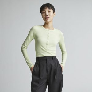 The Luxe Rib Henley | Seafoam Green