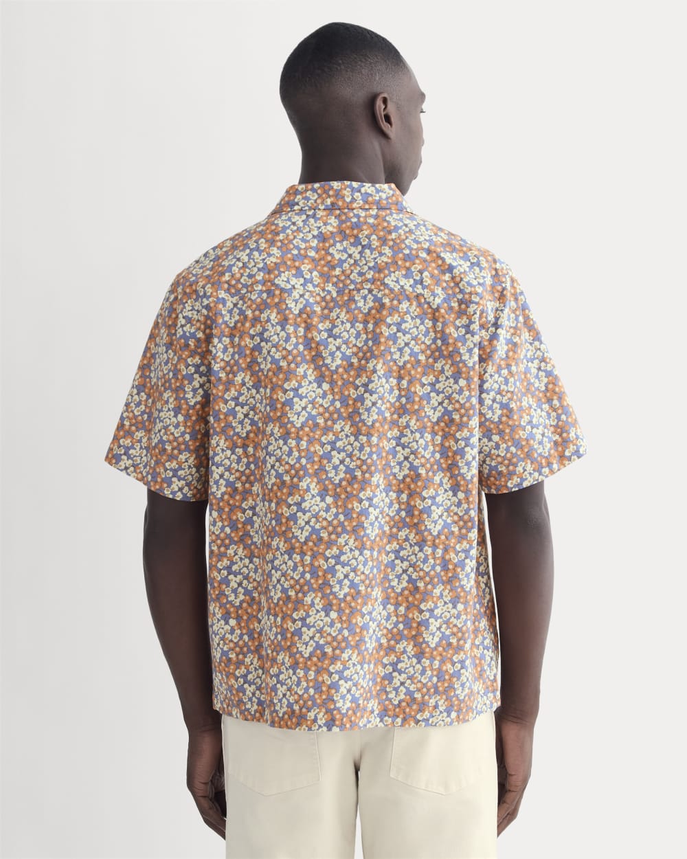 The Textured Resort Shirt | Soft Cobalt Floral - Image 5