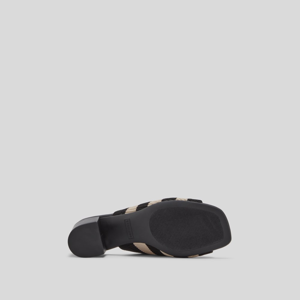 The Glove Mule in ReKnit | Black/ Parchment Stripe - Image 4