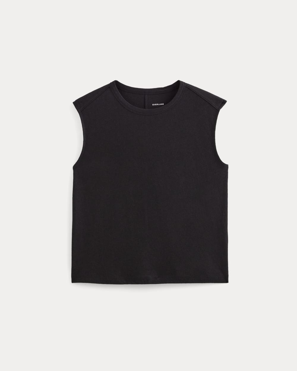 The Muscle Tee in Cotton Linen | Black - Image 2