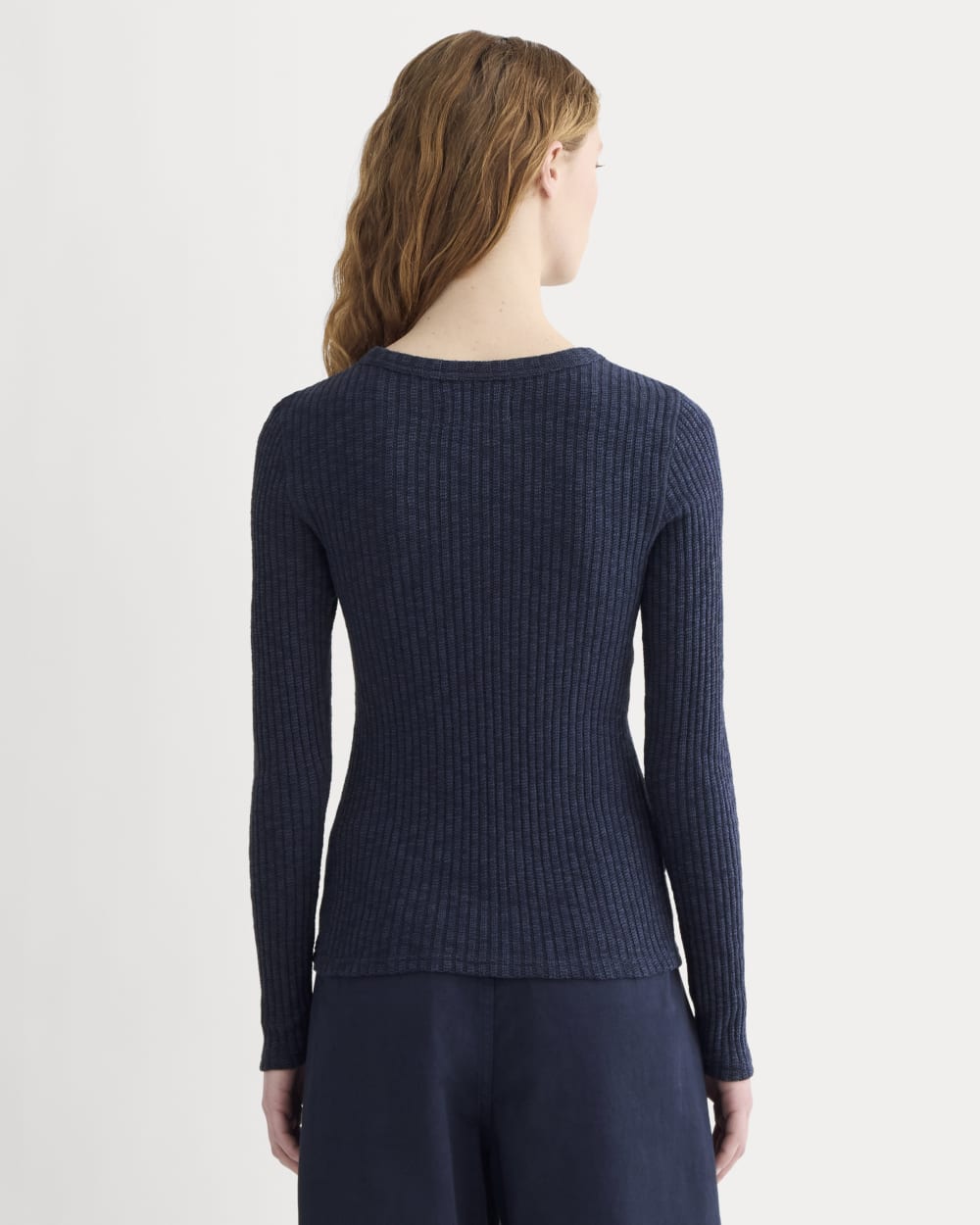 The Cozy Rib Long-Sleeve Tee | Navy - Image 5