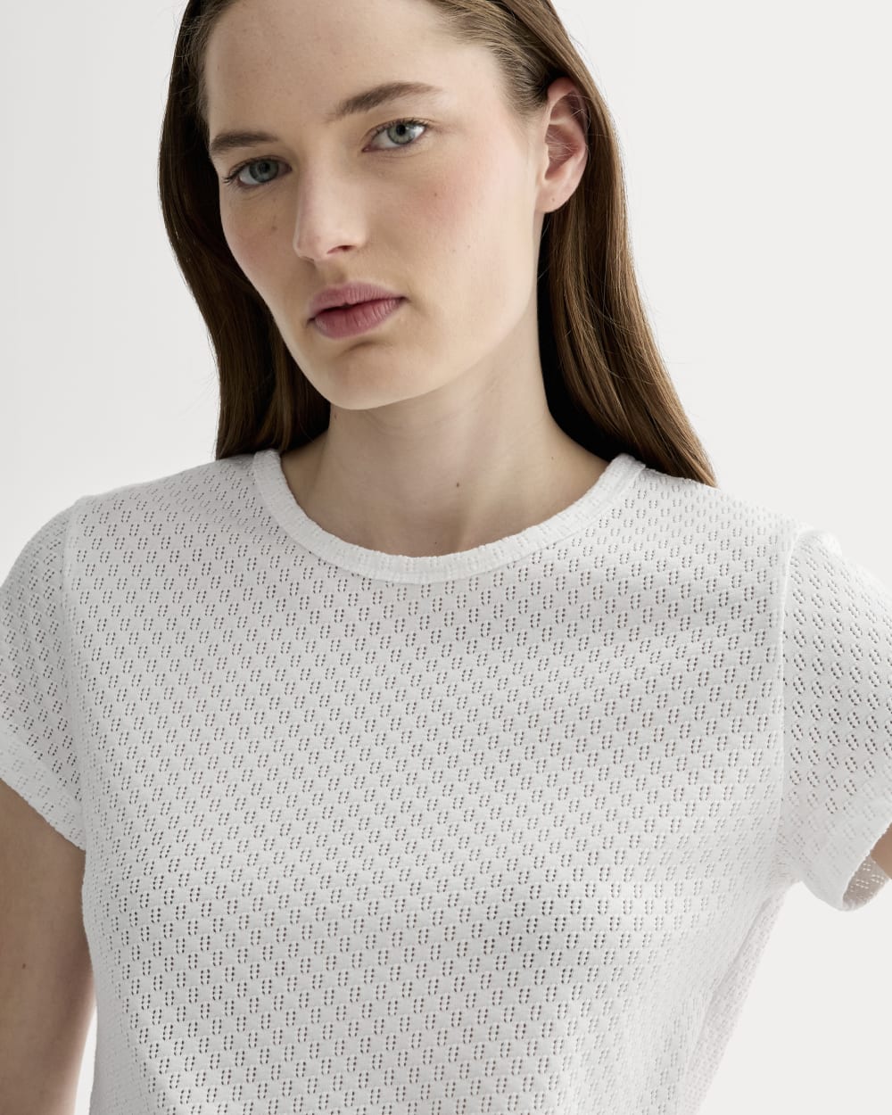 The Pointelle Short-Sleeve Tee | White - Image 4