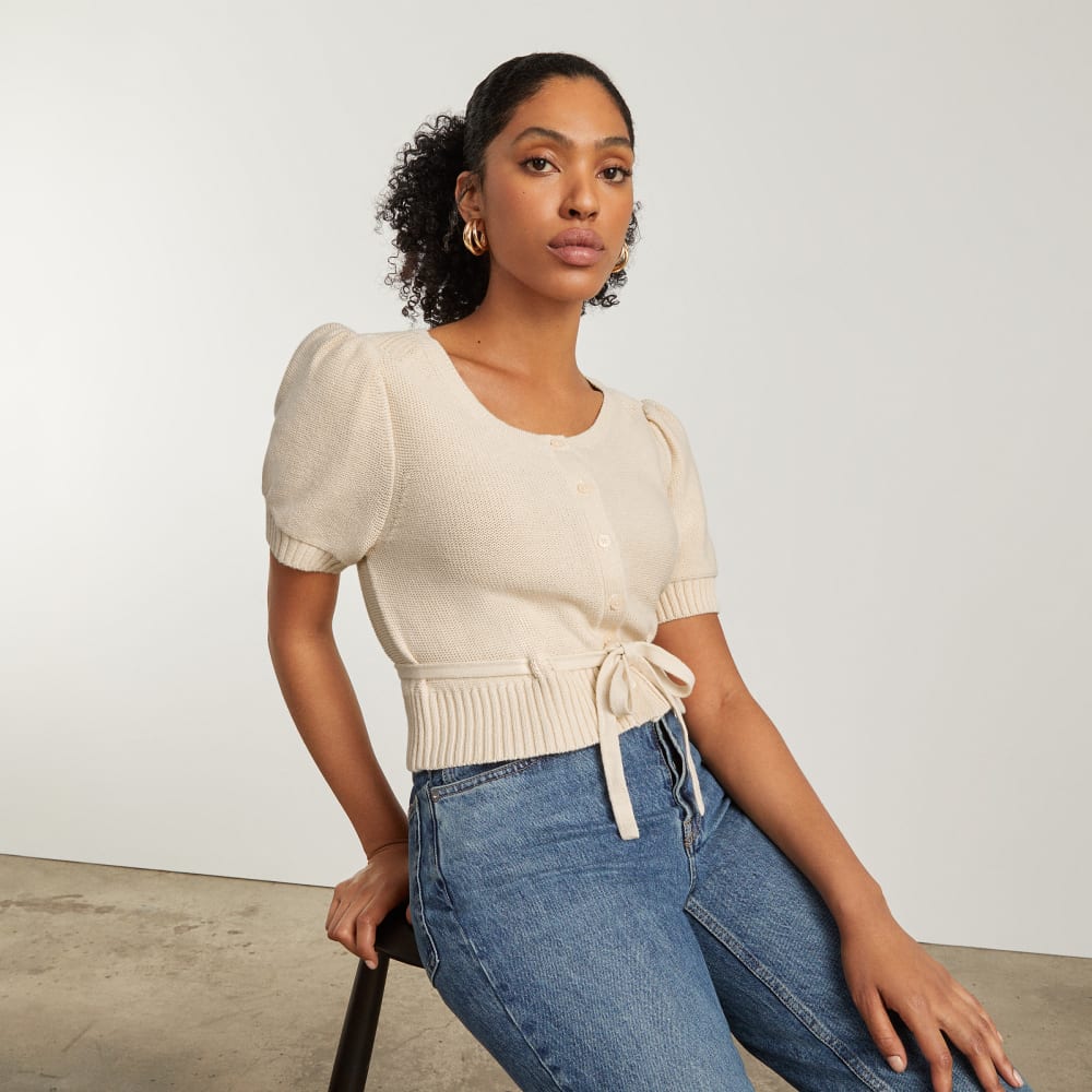 The Puff Sleeve Sweater Top | Parchment - Image 6