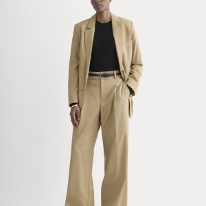 Wide-Leg Trouser in Buttersmooth | Ash Brown | 30 Inseam