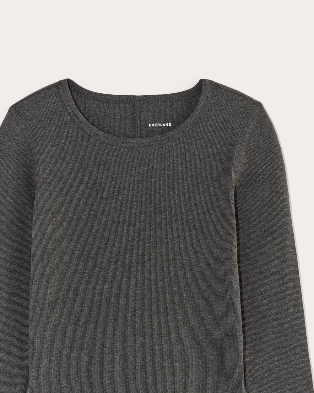 The Luxe Rib Long-Sleeve Crew | Heathered Soot - Image 5