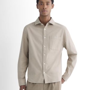 Brushed Flannel Shirt | Heathered Oatmeal