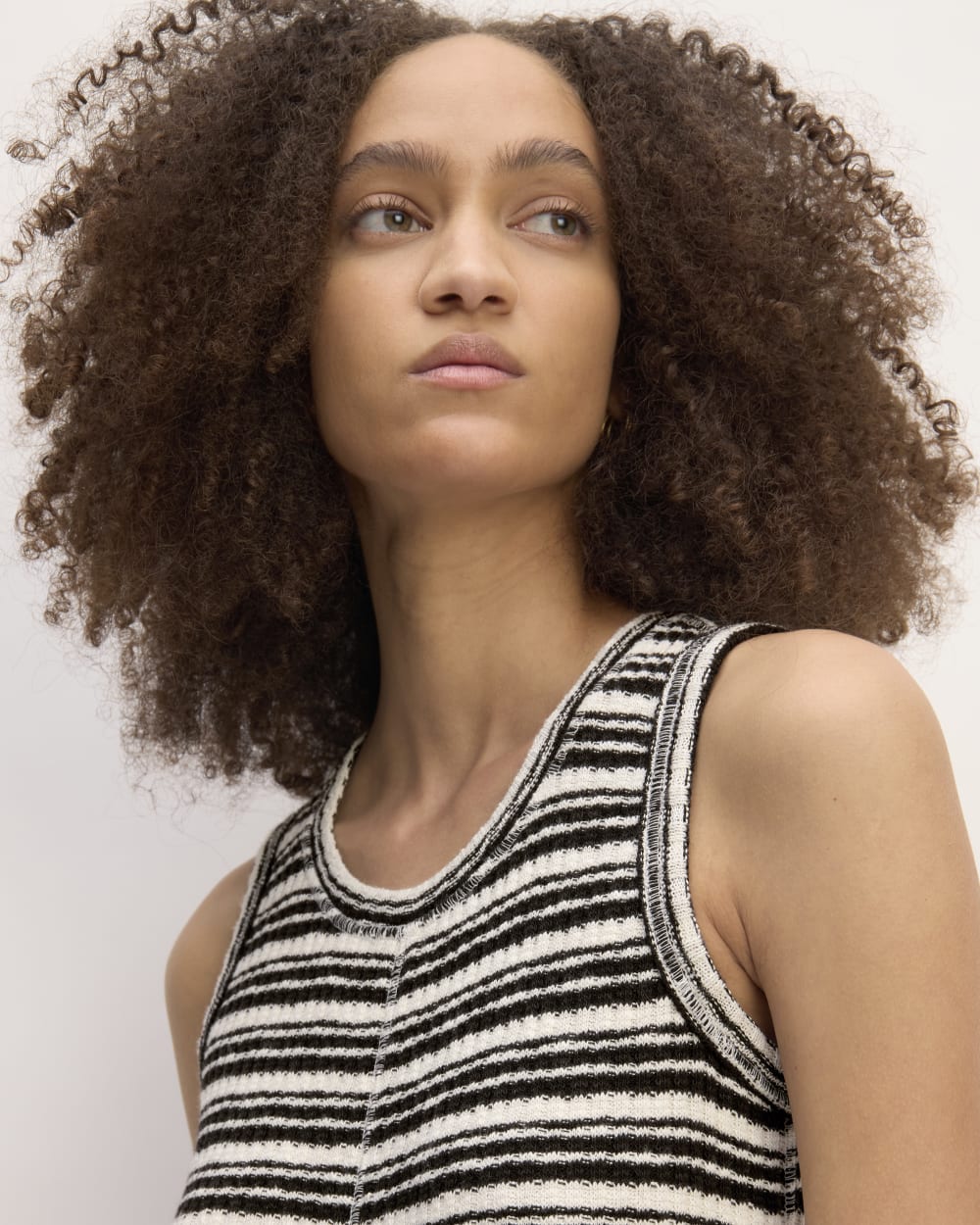 The Rib-Knit A-Line Tank Dress | Bone / Black - Image 4