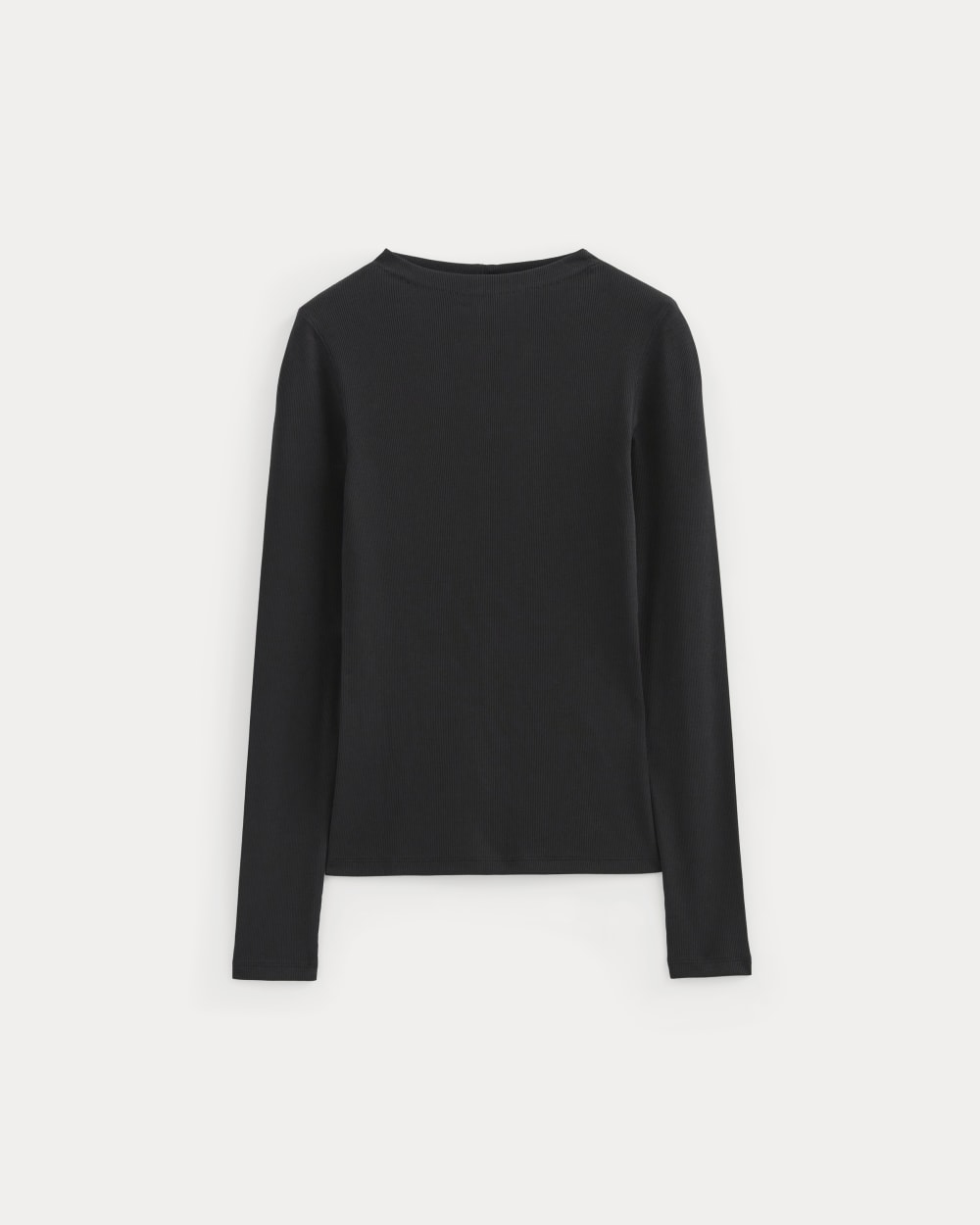 The Luxe Rib Funnel-Neck Tee | Black - Image 2