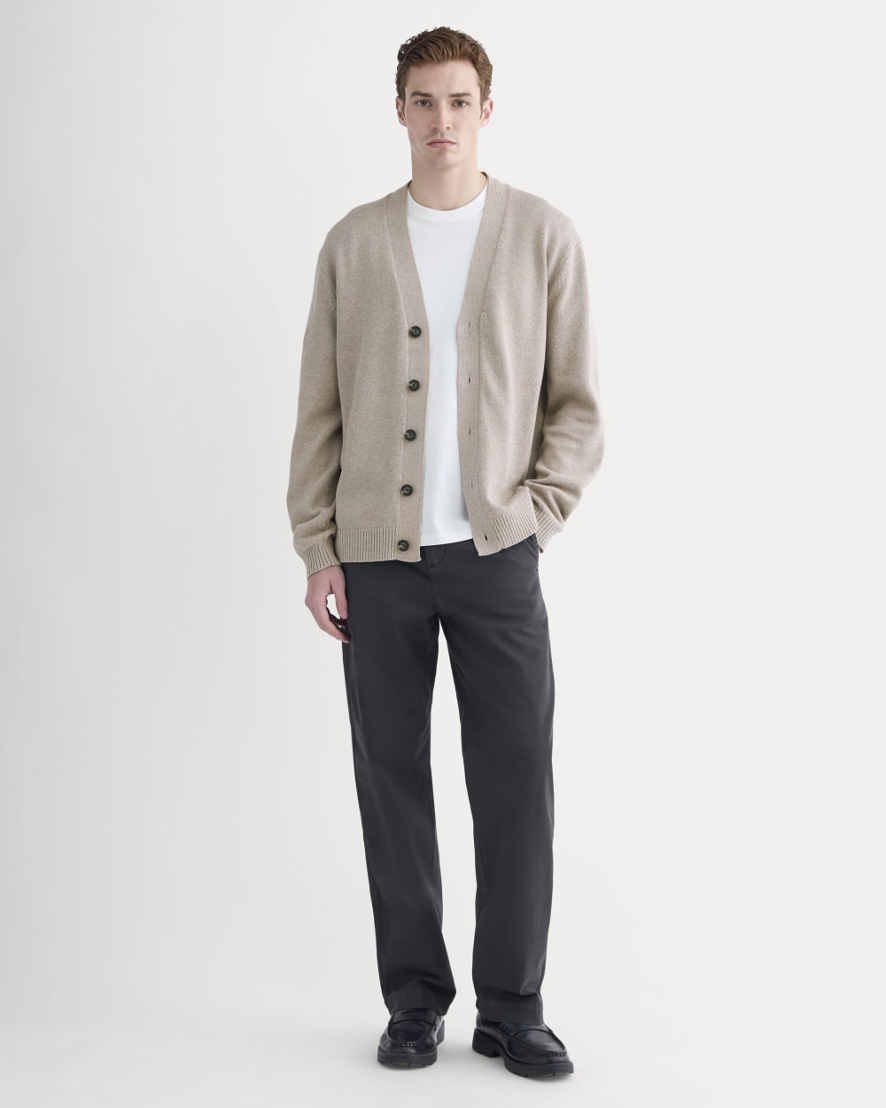 The Classic Cardigan in Everyday Cotton | Heathered Oatmeal - Image 3