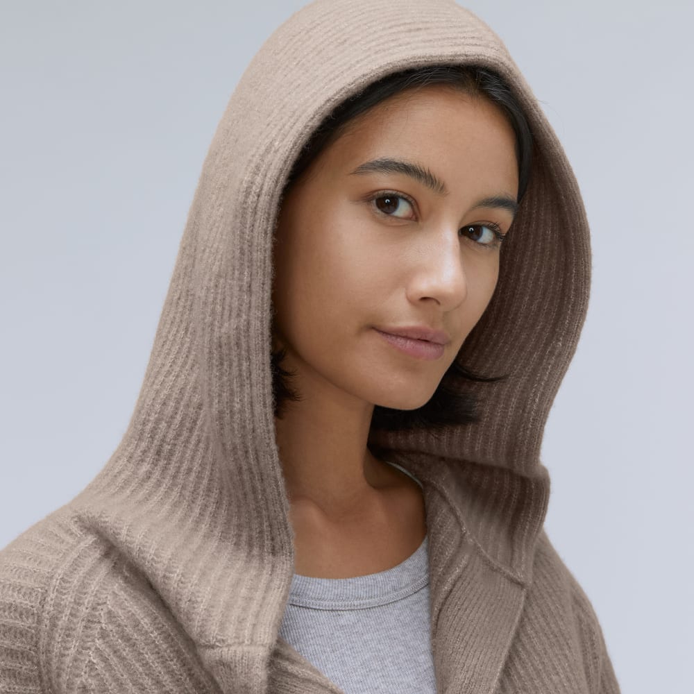 The Cozy-Stretch Hooded Cardigan | Taupe Grey - Image 4