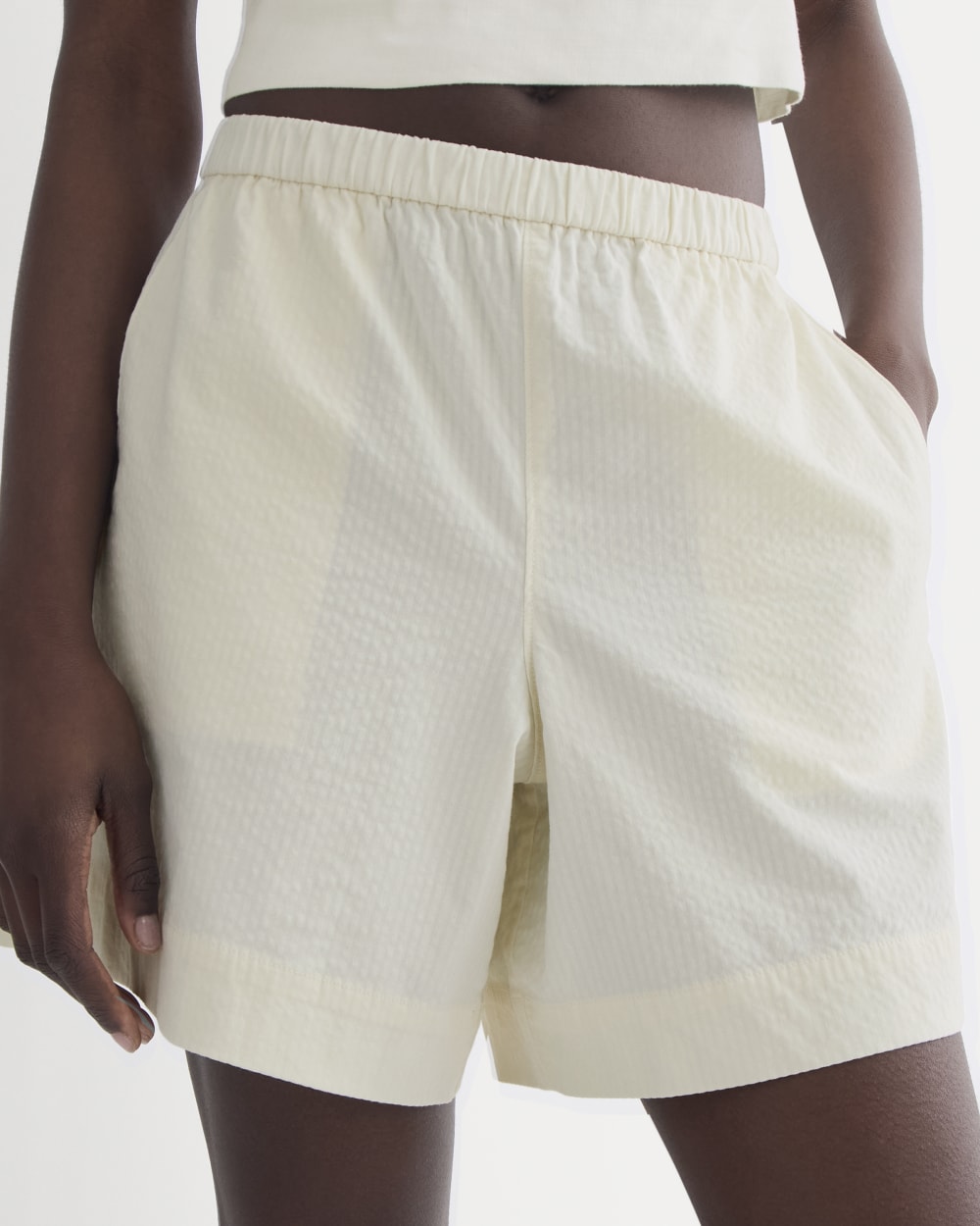 The Seersucker Pull-On Short | Bone - Image 4