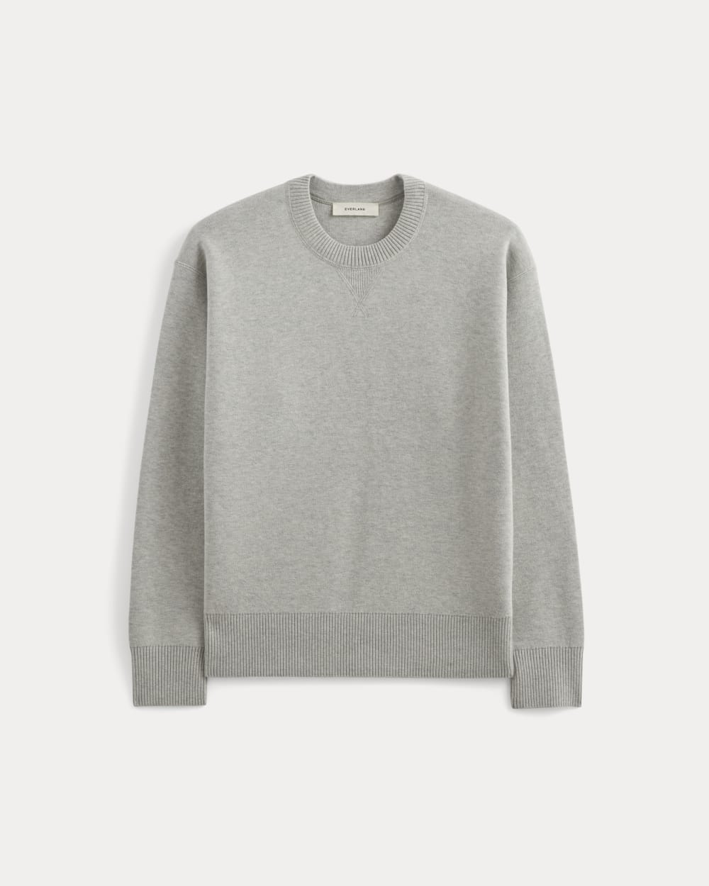Luxe Merino Double-Knit Sweater | Heathered Grey - Image 2