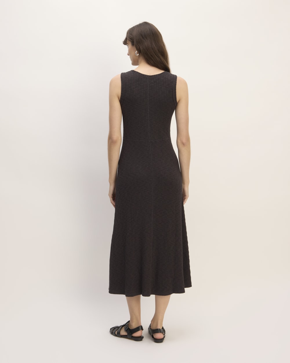 The Rib-Knit A-Line Tank Dress | Black - Image 6