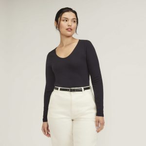 The Supima® Form Ballet Neck Tee | Black