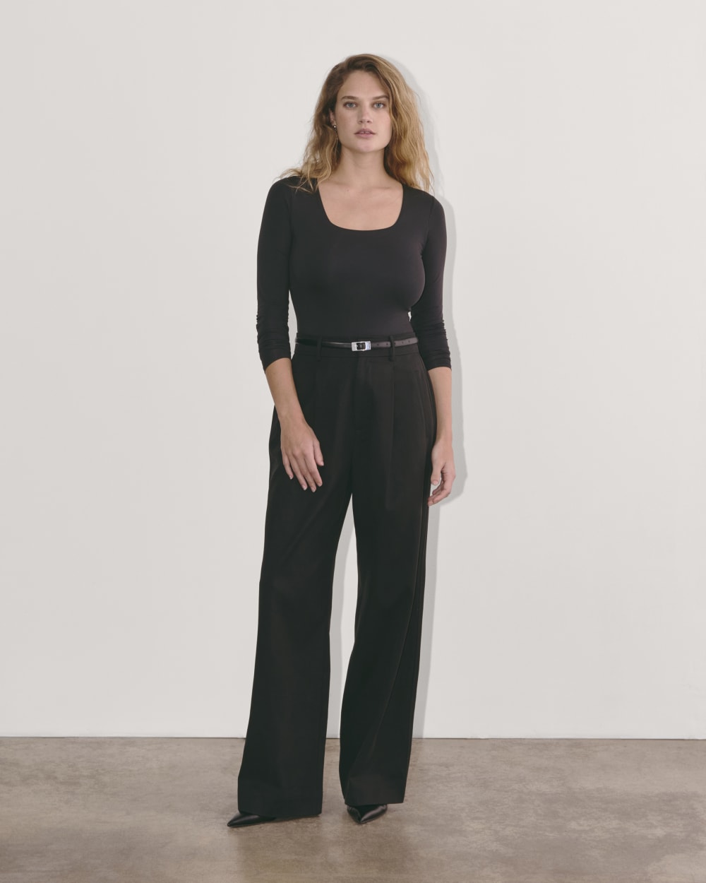 The Long-Sleeve Supima? Square-Neck Bodysuit | Black | Bikini