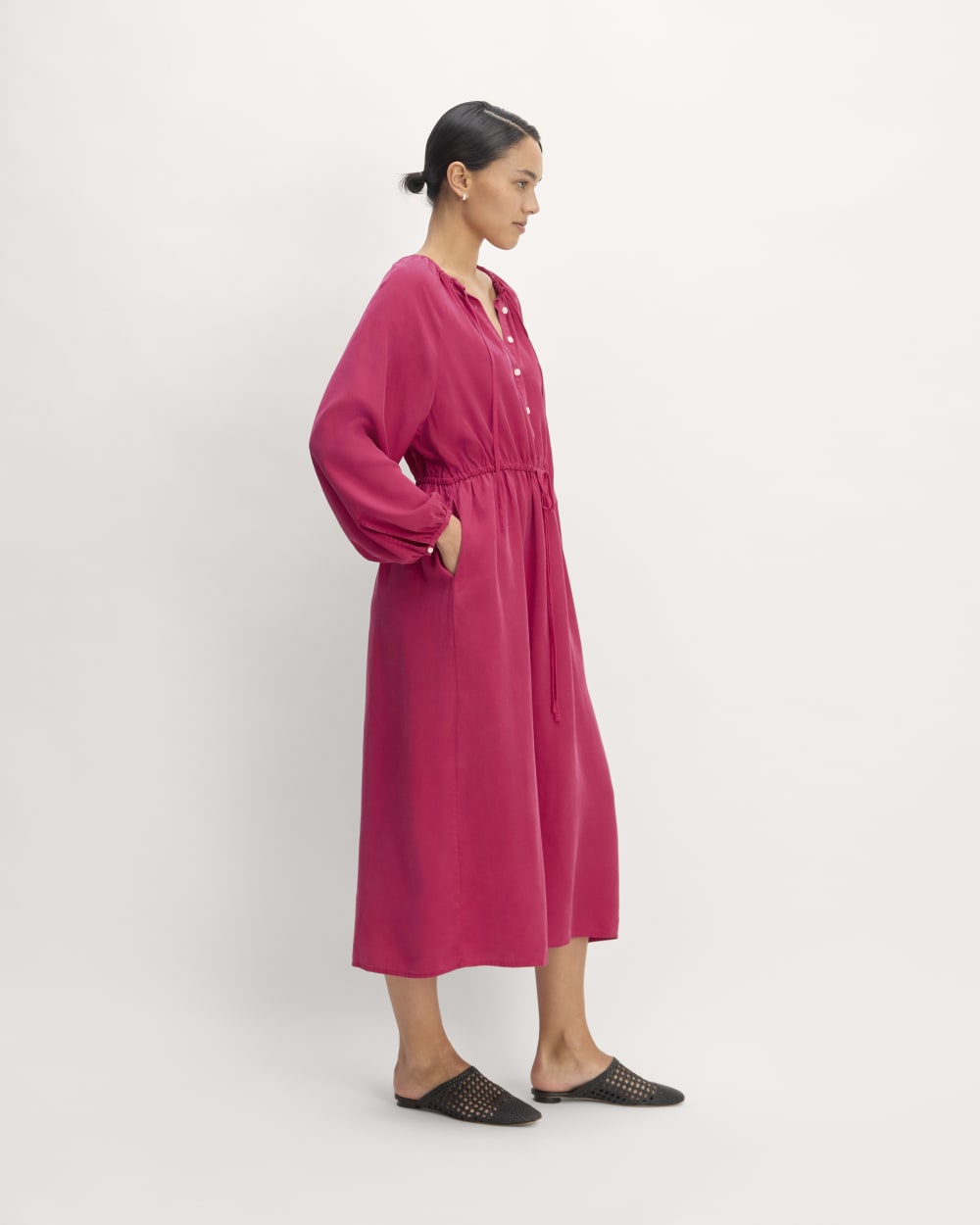 The TENCEL? Gathered Maxi Dress | Red Currant - Image 3