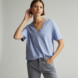 The Organic Cotton Slouchy V-Neck | Periwinkle